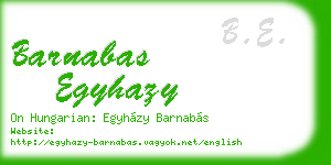 barnabas egyhazy business card