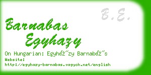 barnabas egyhazy business card